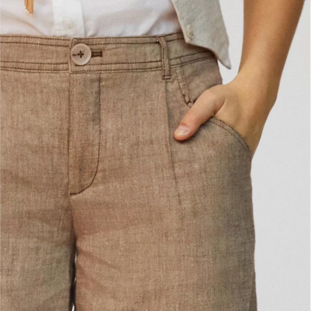 Anthropologie Linen Low-Rise Wide Leg Pants - Picture 3 of 4